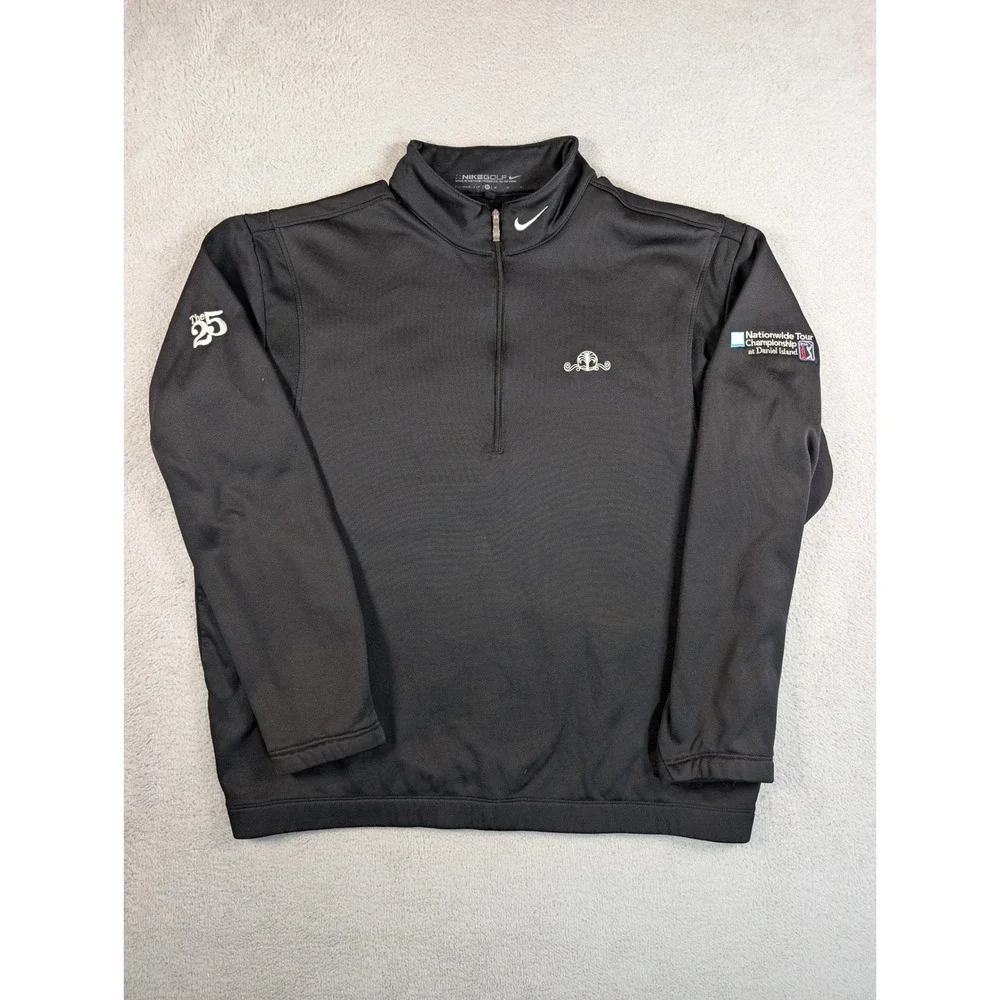 Nike Golf Therma-FIT 1/4 Zip Pullover Black Mens Medium Daniel Island